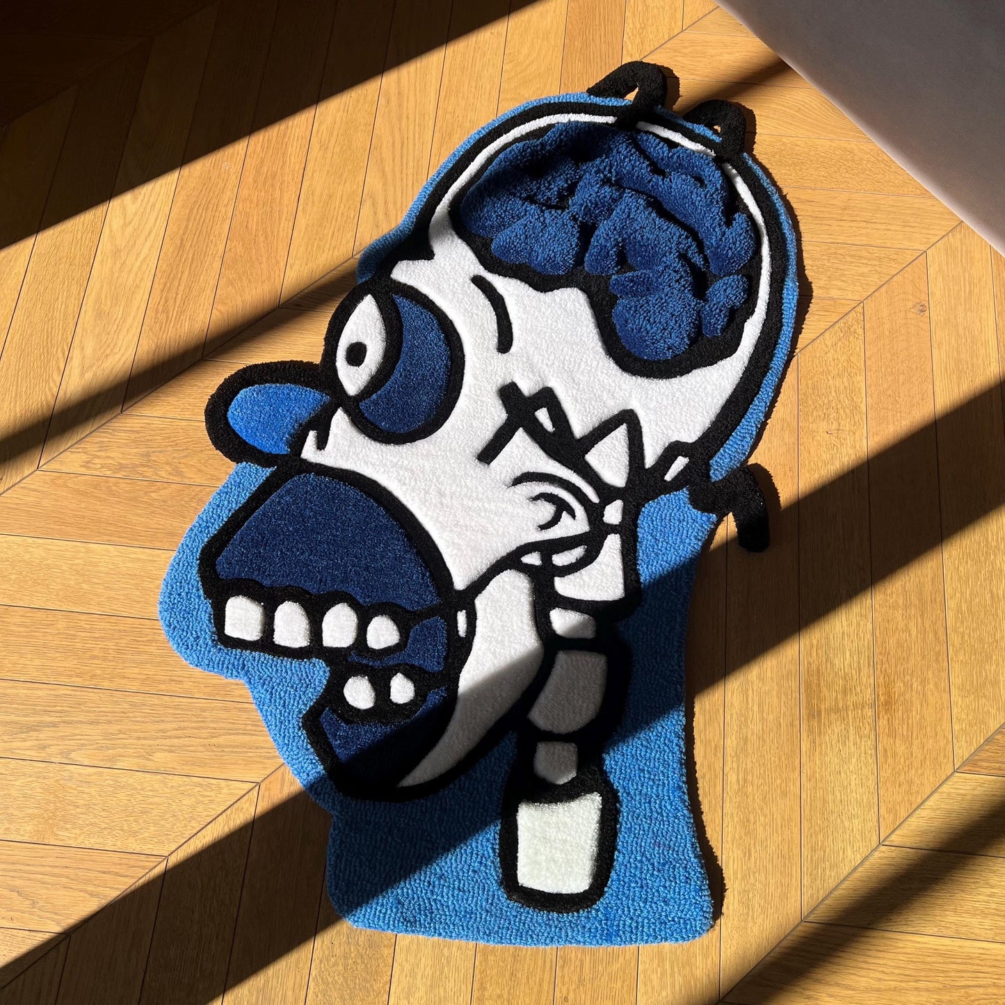 3D Tufted Homer Skeleton Rug: Cartoon Lover Gift