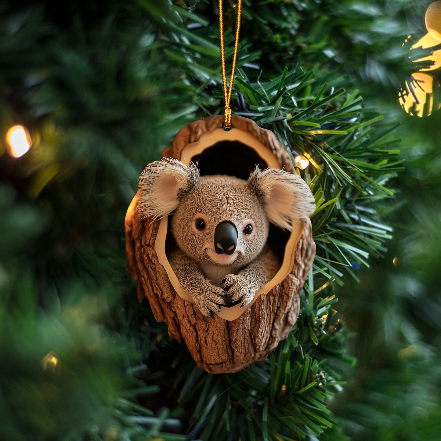 Koala 2D Flat Ornament, Koala Rearview Mirror Car Accessories, Koala Christmas Ornament, Xmas Gift for Koala Lover, Animal Lover