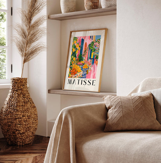 Dopamine decor, Spanish wall art, Framers market poster, Fruit art, Matisse print