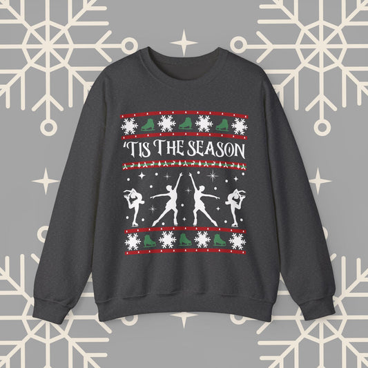 Figure Skating Christmas Sweatshirt, 'Tis the Season Ice Skating , Figure Skater Crewneck, Figure Skating Gifts