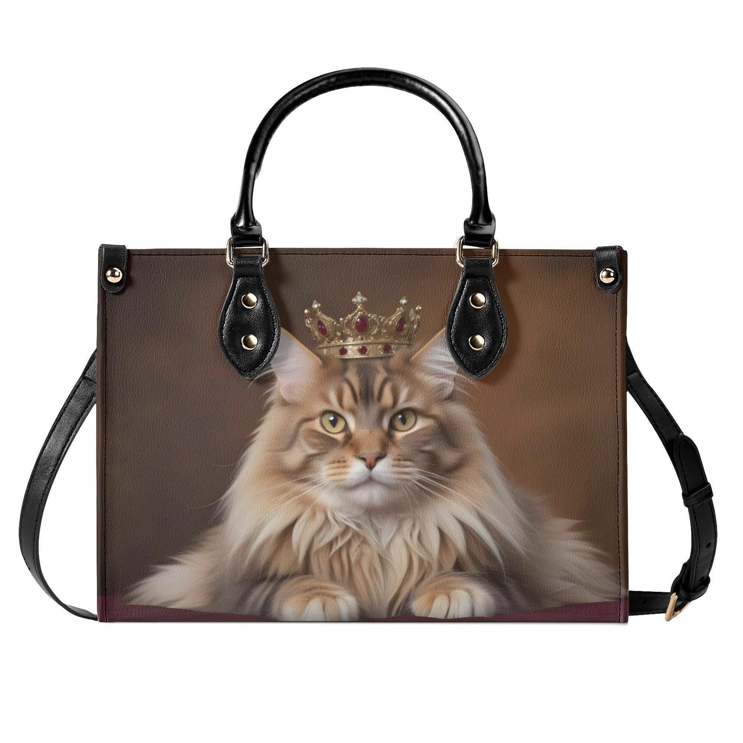 Maine Coon Cat Crossbody Bag - Unique Vegan Leather Purse, Luxury Gift for Cat Lovers