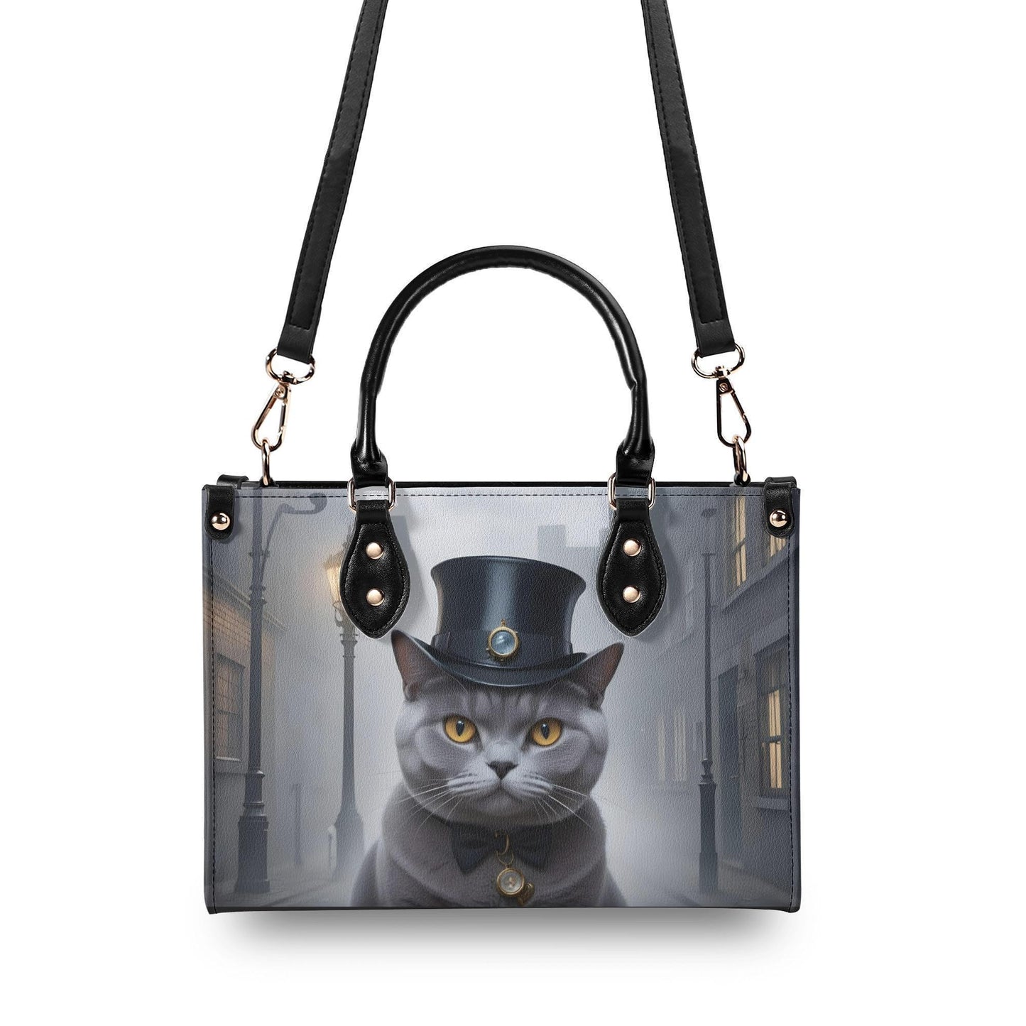 Sherlock Cat Bag Cute Crossbody Bag Unique Purse Cute Purse, Luxury Bag Vegan Leather Bags Printed Designer Bag