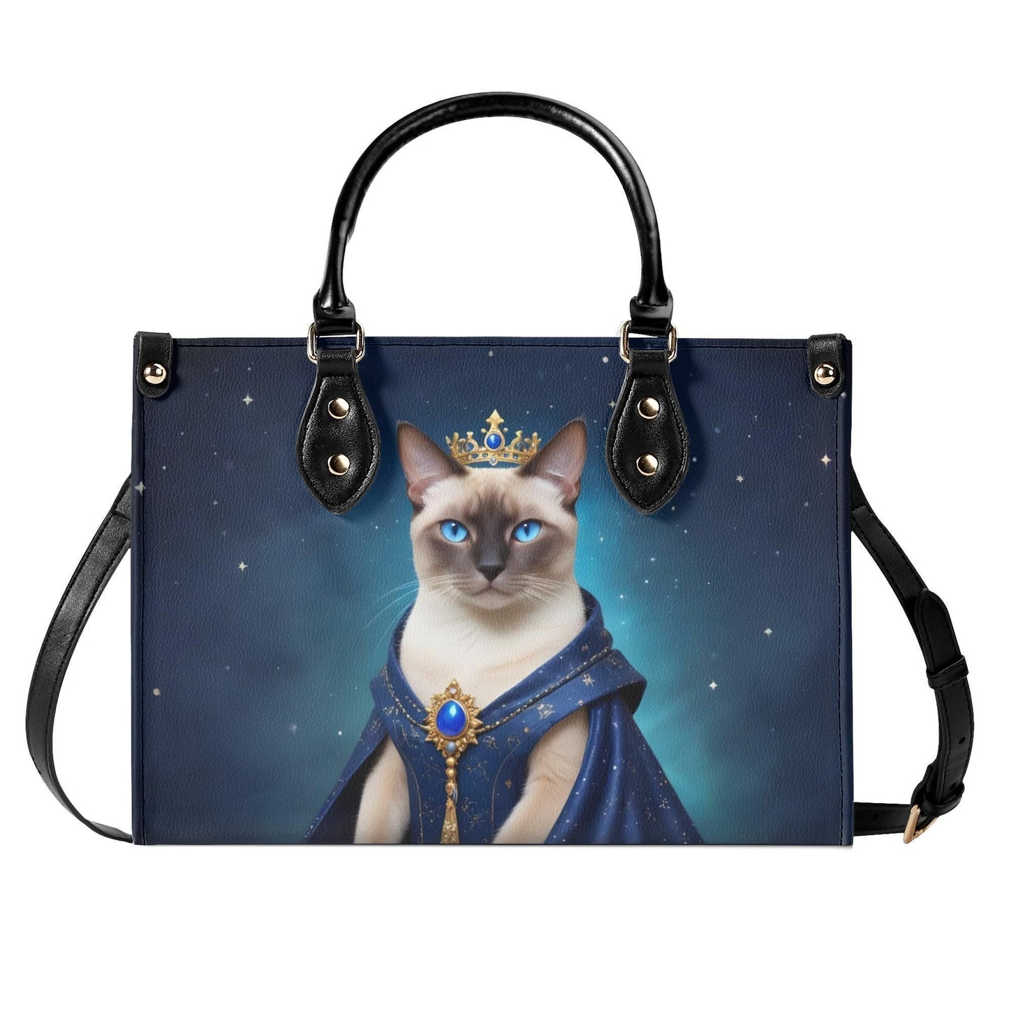 Celestial Queen Cat Crossbody Bag - Luxury Designer Purse, Unique Gift for Cat Lovers