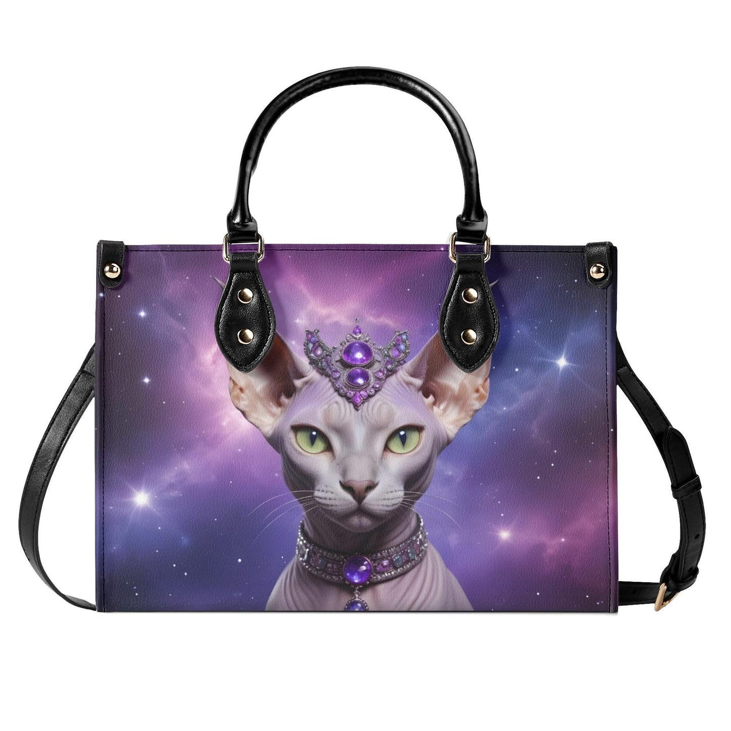 Galactic Empress Cat Bag Cute Crossbody Bag Unique Purse Cute Purse, Luxury Bag Vegan Leather Bags Printed Designer Bag
