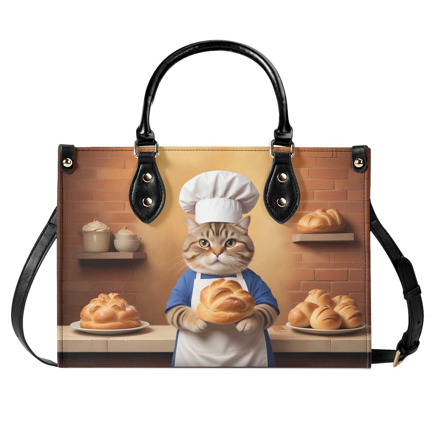 Baker Cat Bag Cute Crossbody Bag Unique Purse Cute Purse, Luxury Bag Vegan Leather Bags Printed Designer Bag