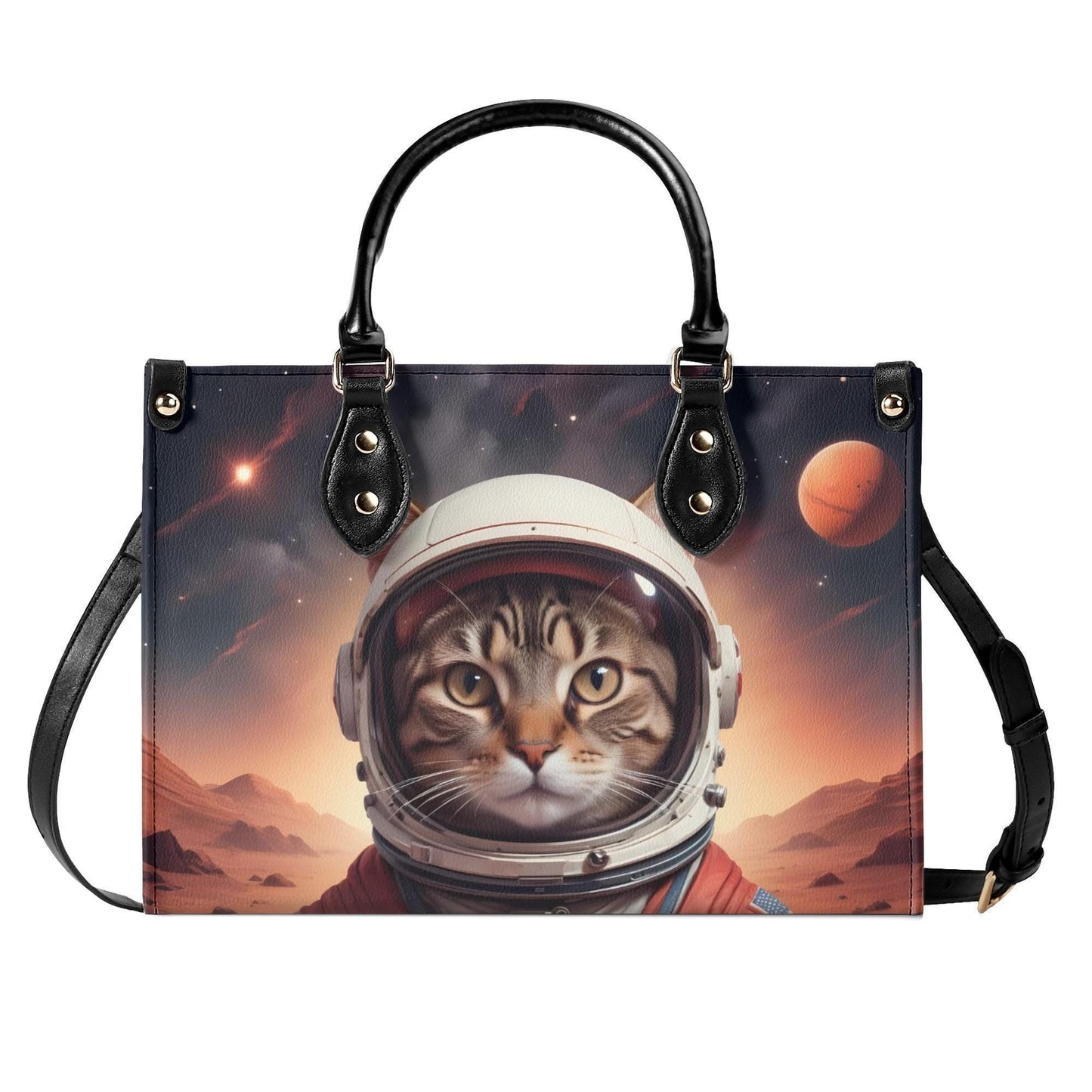 Astronaut Cat Bag Cute Crossbody Bag Unique Purse Cute Purse, Luxury Bag Vegan Leather Bags Printed Designer Bag