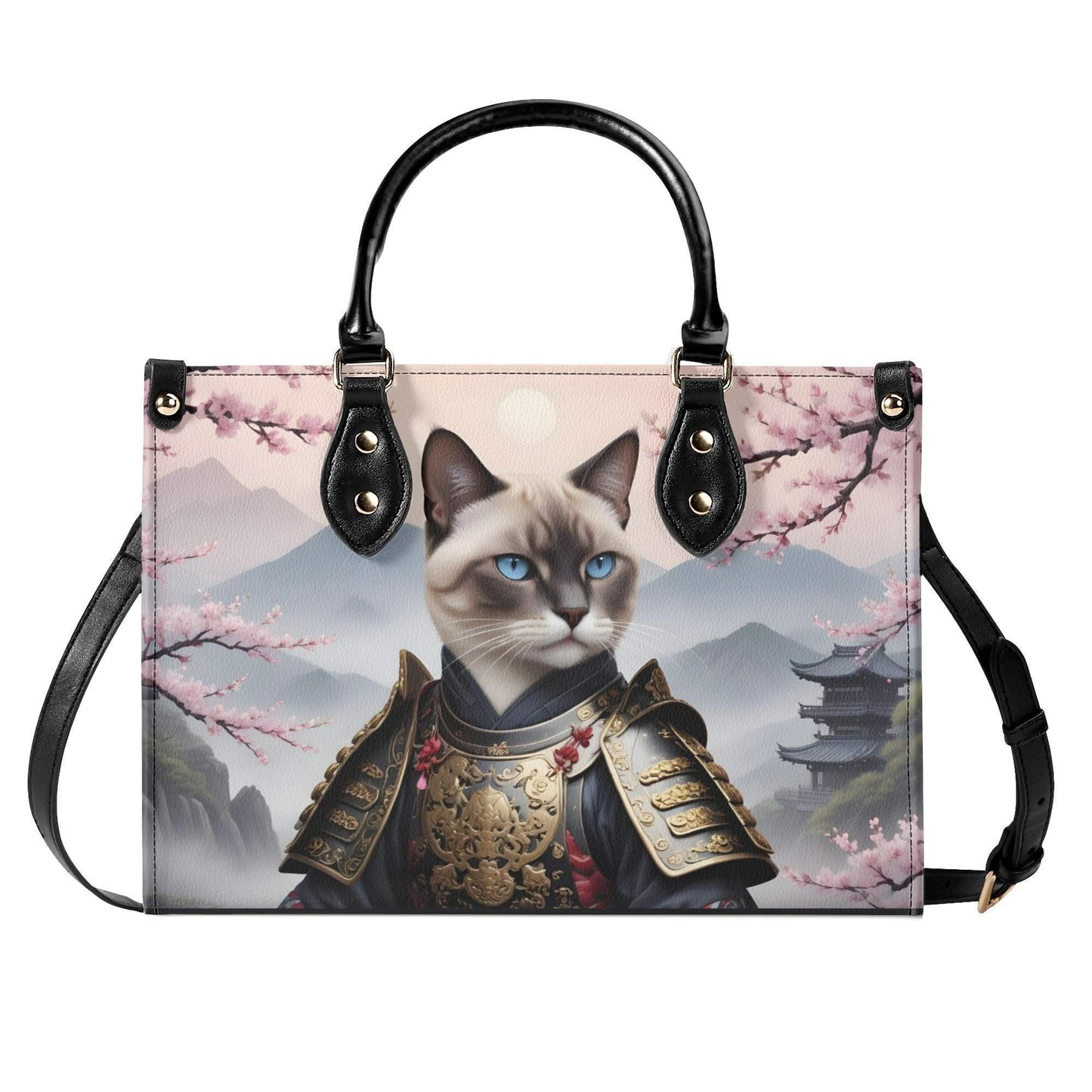 Samurai Cat Bag Cute Crossbody Bag Unique Purse Cute Purse, Luxury Bag Vegan Leather Bags Printed Designer Bag