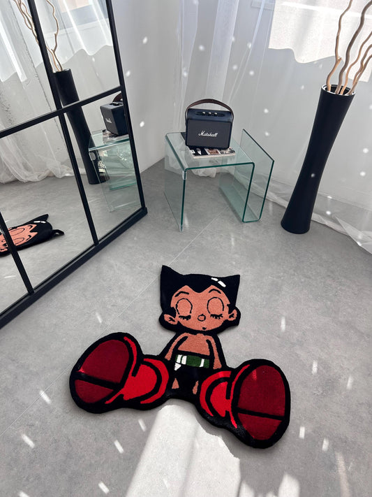 Astro Boy Rug: Handmade Anime Character Home Decor