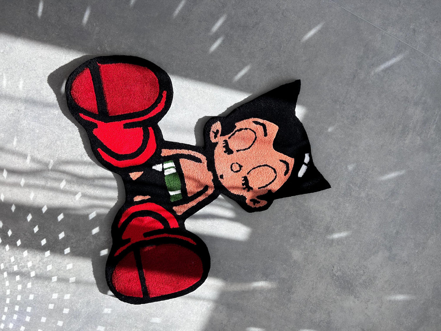 Astro Boy Rug: Handmade Anime Character Home Decor