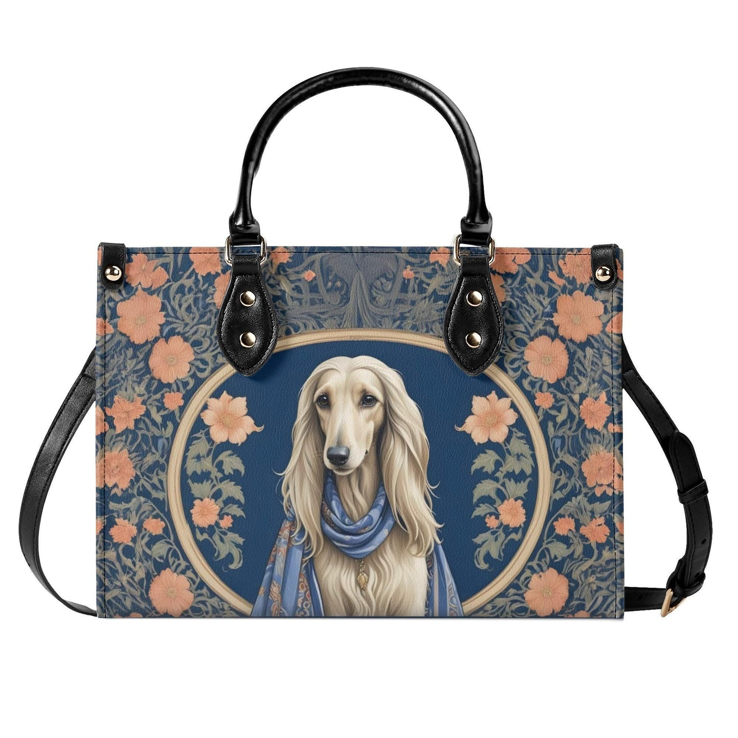 Afghan Hound in Silk Scarf Crossbody Bag - Elegant Designer Purse, Unique Dog Lover Gift