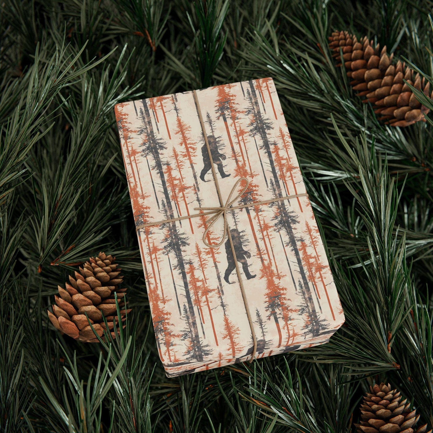 Funny Sasquatch Wrapping Paper: Rustic Bigfoot Gift Wrap
