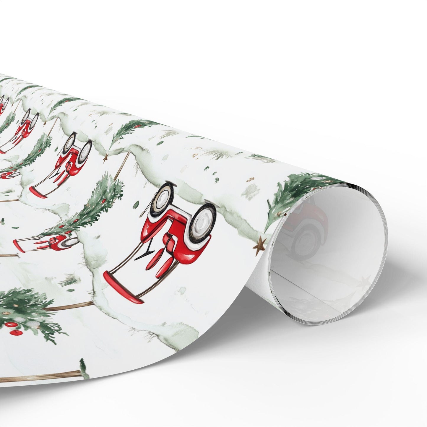 Golf Cart Wrapping Paper Christmas Holiday Golf Lovers Gift Wrap Roll, Glossy Wrapping Paper Golf Gift Wrapping Roll Golfer Gifts