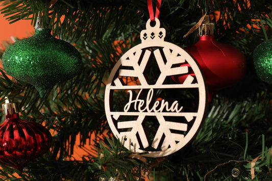 Personalized Wooden Ornament, Xmas Gift, Holiday Ornament, Laser Cut Ornament, Engraved Gift, Christmas Tree Decor, Rustic Decor, Wood Gift