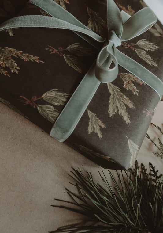 Green branches Wrapping paper, Christmas Gift Wrap, Green Christmas Wrap, recycled Christmas Gift Warp, Xmas Wrapping paper, gift