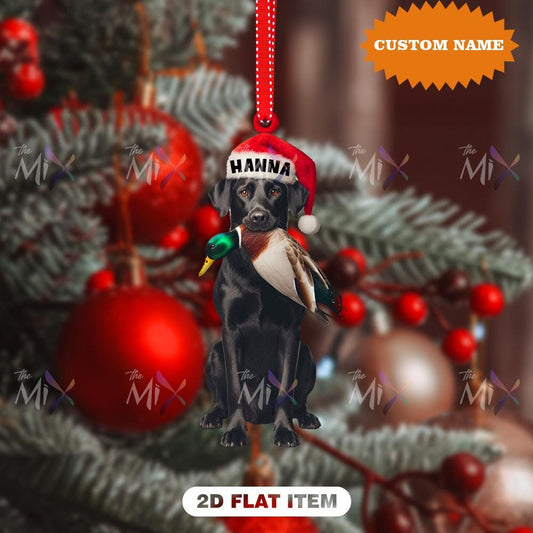 Personalized Labrador Duck Hunting Ornament, Labrador Dog Hunting Christmas Decor, Xmas Gift For Hunter, Christmas Gift