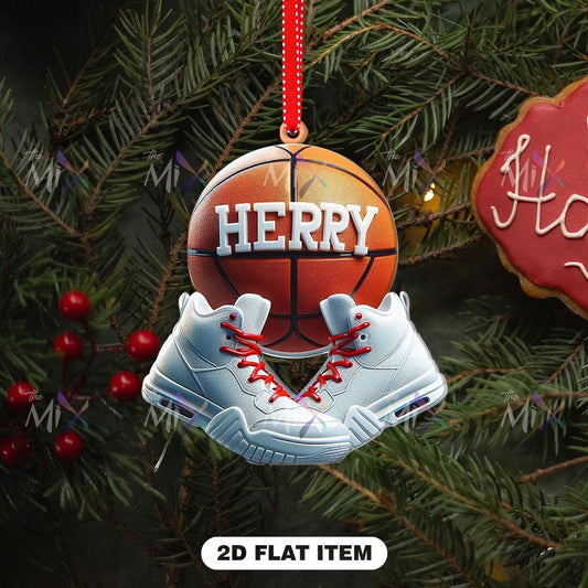 Personalized Basketball Ornament, 2D FLAT Ornament, Basketball Players Christmas Ornament, Christmas Gift, Gift For Him
