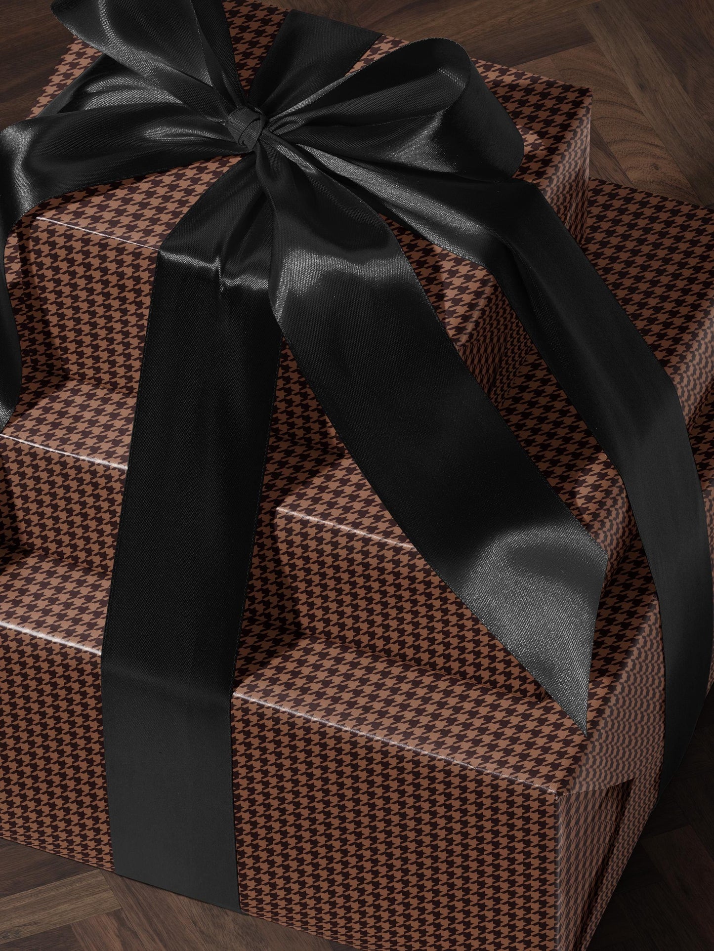 Brown Houndstooth Gift Wrap Birthday Wrapping Paper Idea Baby Shower Gift Wrap Chic Wrapping Paper Roll Moody Christmas Gift Wrap Idea