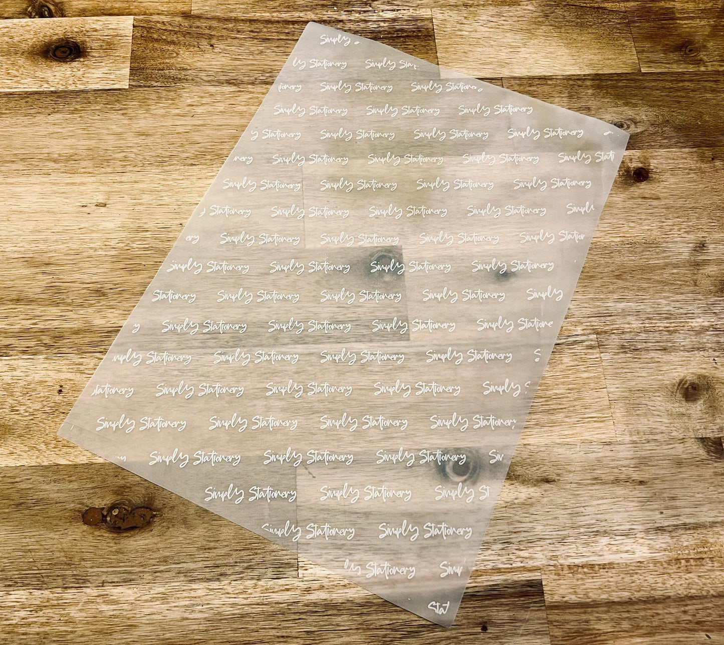 Personalised Vellum Paper, White Ink Print, Packing Paper, Branded Packaging, Your Logo Paper 90gsm, Small Business, Tissue paper, Recycle