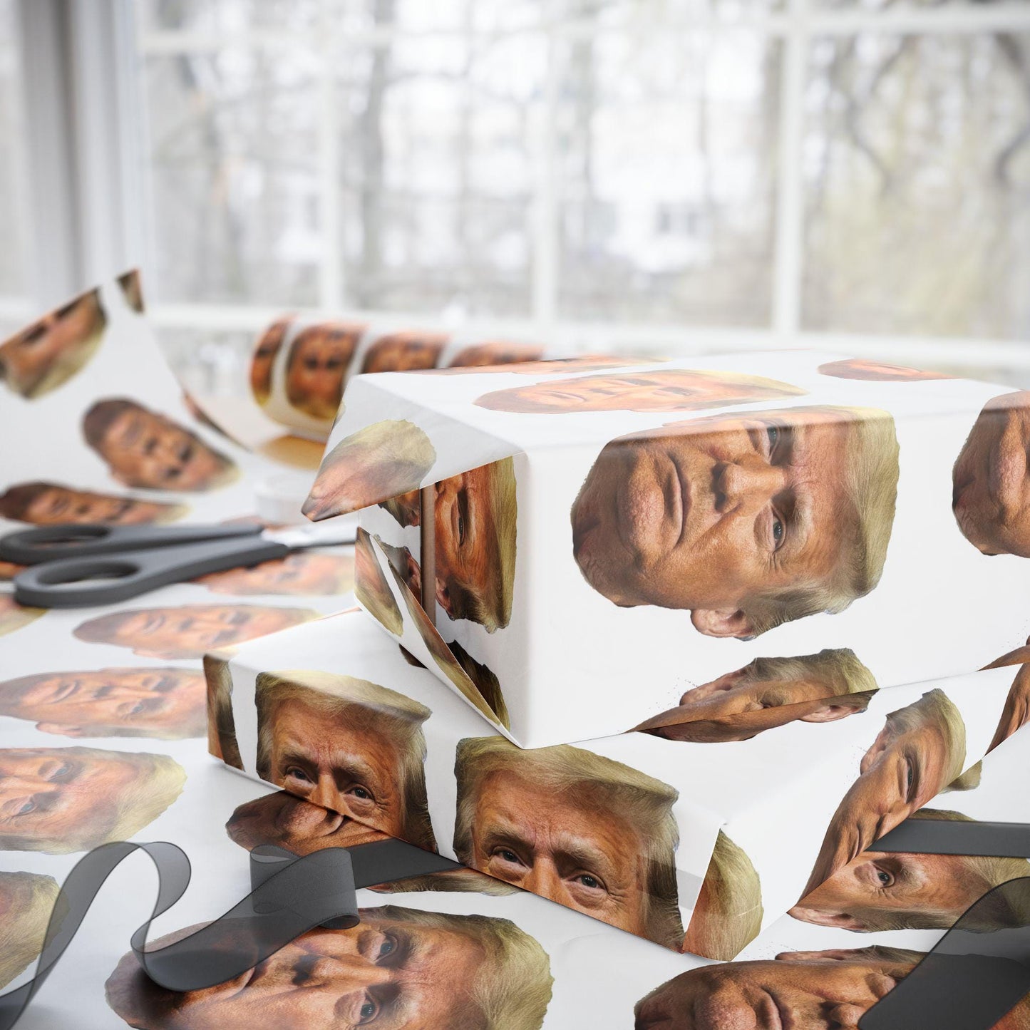 Birthday Father's Day Wrapping Papers, Holiday Gift Wrap, Trump Gag Funny Paper, White Elephant Gifts, Men Gifts for Him Her