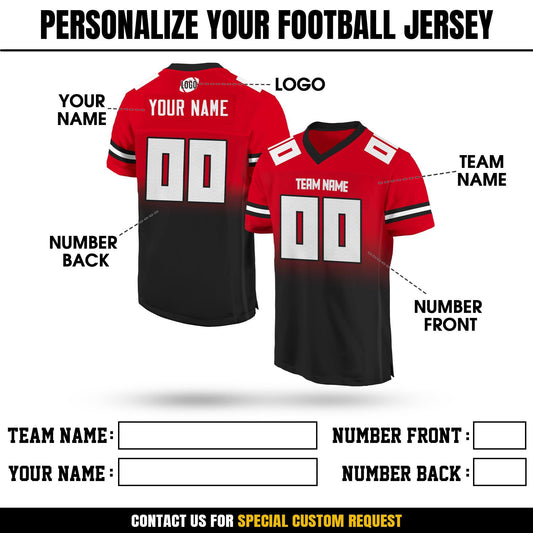 Personalized Team Name & Number Football Jersey Custom For Adult Youth Preschool, Custom Football Jersey For American Football Fans Game Day