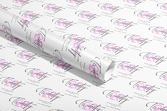 Personalised Birthday Gift Wrap, Wrapping Paper, Your Age, Your Name, Customised, Any Age, Party, Paper, Your Age, Anniversary, Recycle, Eco