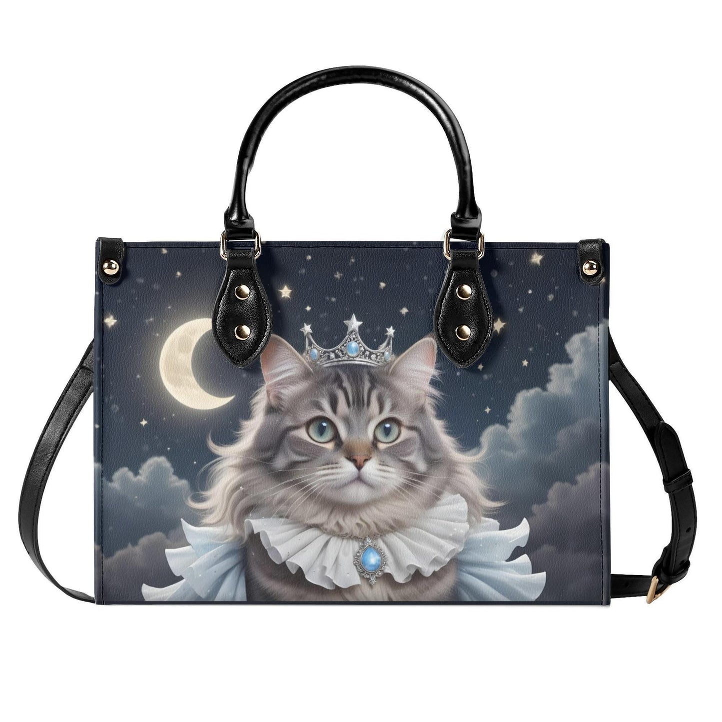 Lunar Princess Cat Bag Cute Crossbody Bag Unique Purse Cute Purse, Luxury Bag Vegan Leather Bags Printed Designer Bag