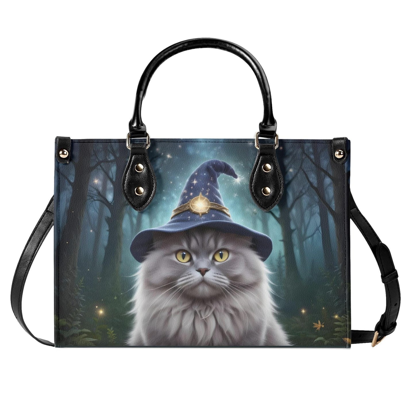 Wizard Cat Bag Cute Crossbody Bag Unique Purse Cute Purse, Luxury Bag Vegan Leather Bags Printed Designer Bag