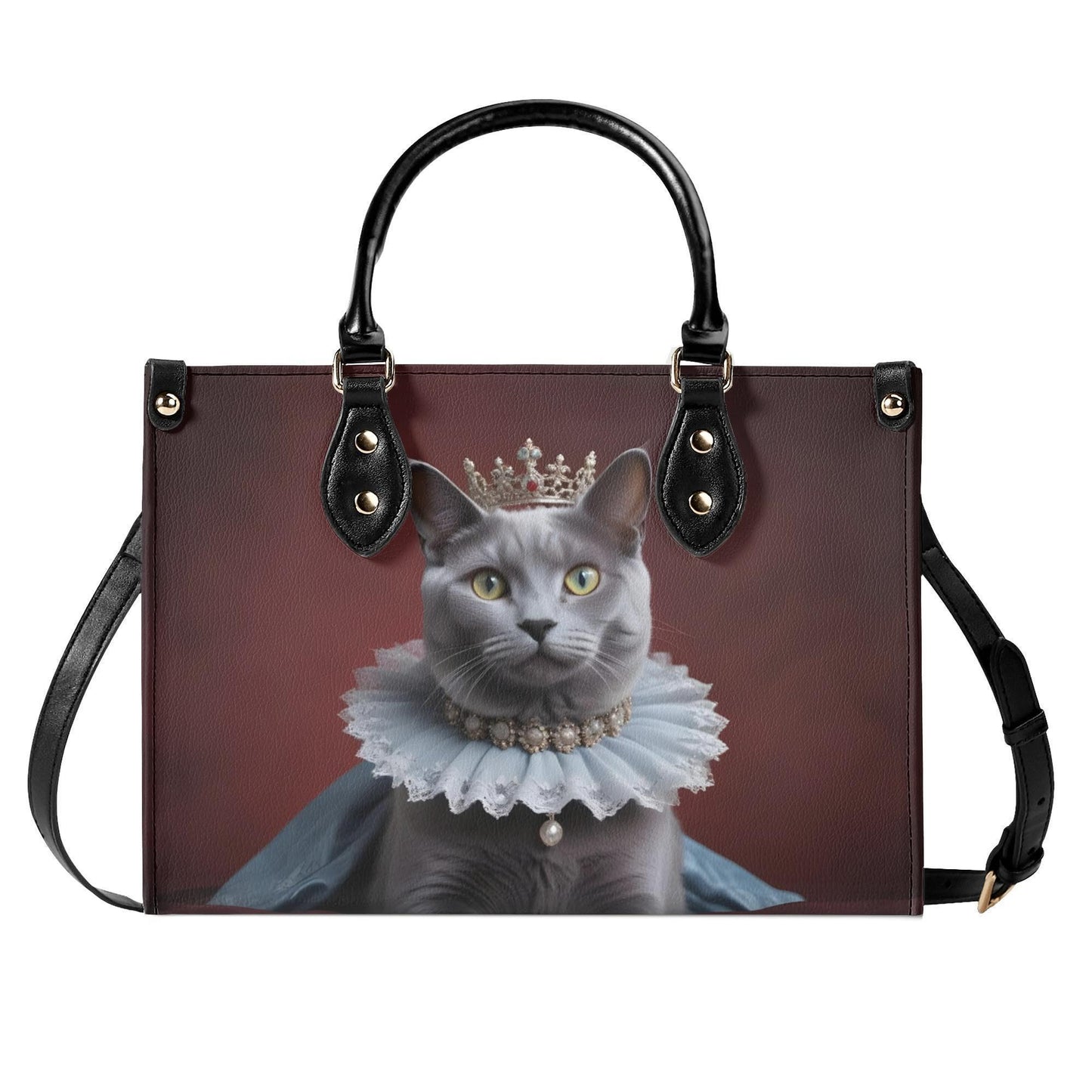 Russian Blue Cat Bag Cute Crossbody Bag Unique Purse Cute Purse, Luxury Bag Vegan Leather Bags Printed Designer Bag