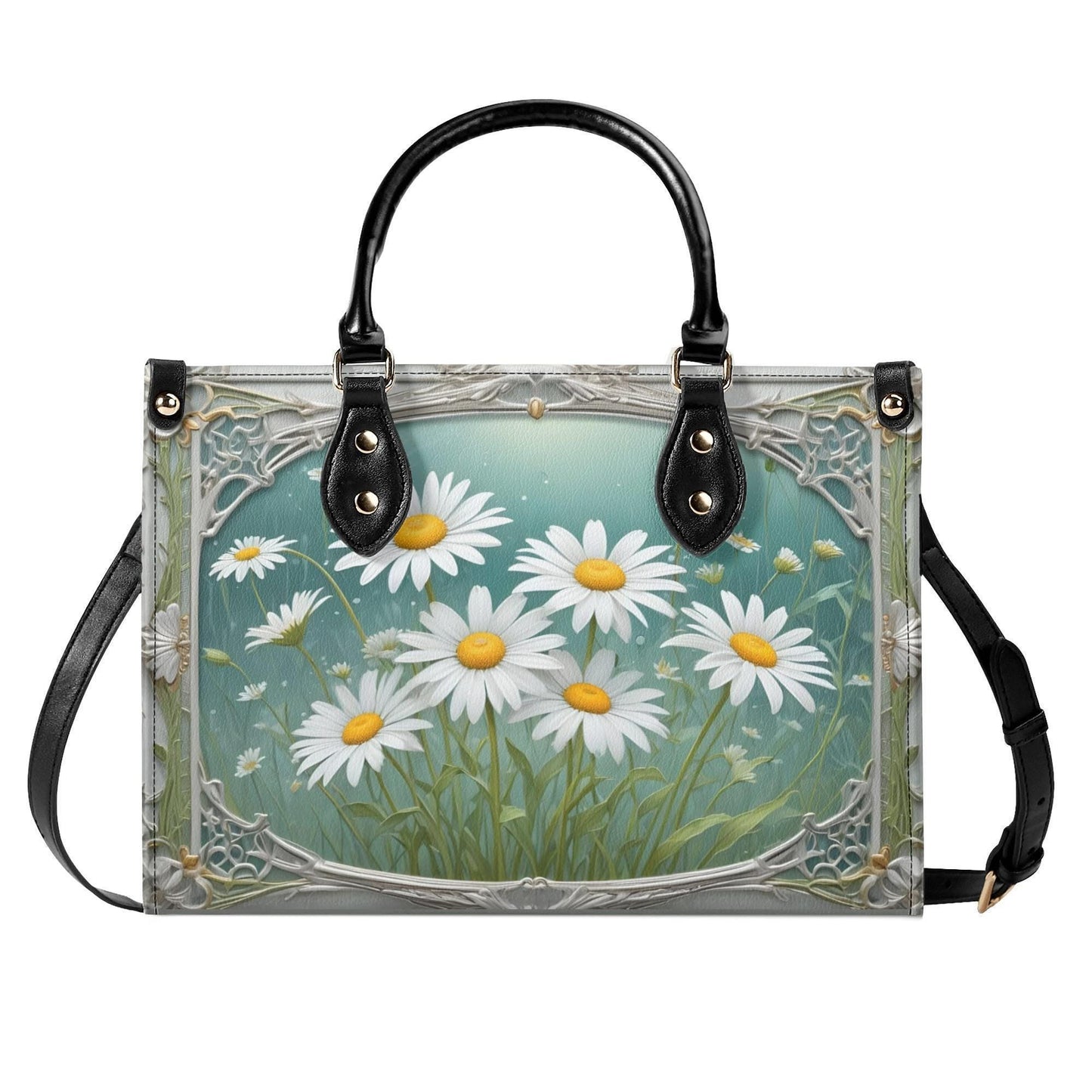 Field of Daisies Crossbody Bag - Nature-Inspired Vegan Leather Purse, Unique Gift for Women