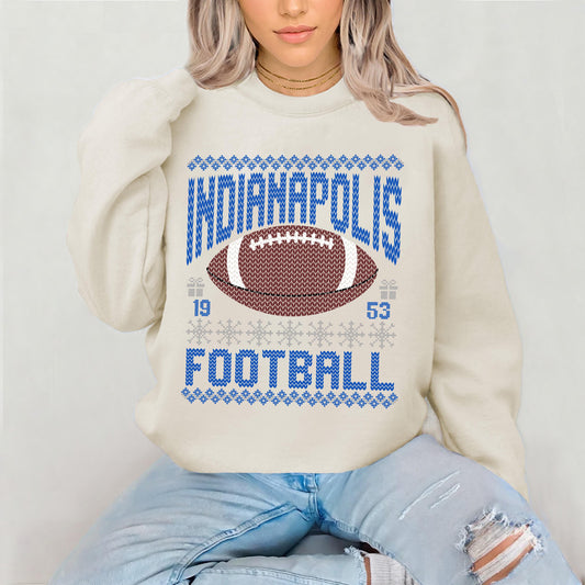 Indianapolis Football Christmas Sweatshirt, Indianapolis Football Gift, Retro Indianapolis Football Fan, Christmas Gift, Sun Day Football