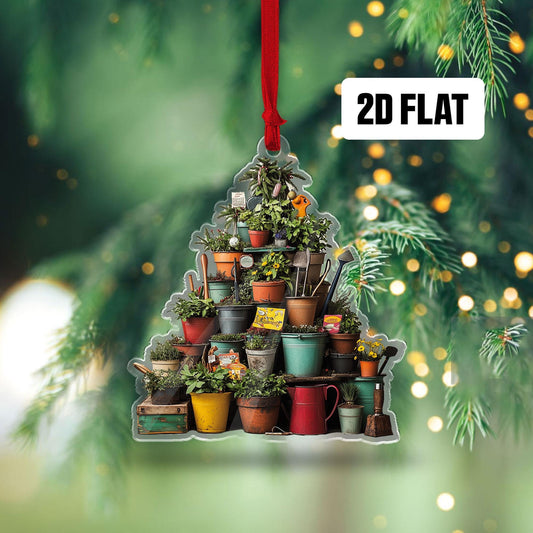 Garden 2D Flat Ornament, Greenhouse Rearview Mirror Car Accessories, Garden House Christmas Tree Ornament, Plant Lover Gift for Her, Him