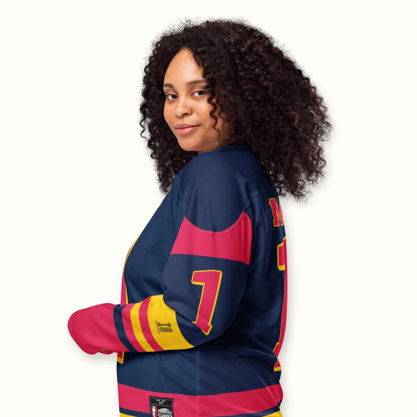Unisex Racing Fan Apparel Oversized Hockey Jersey with Racing Number 1