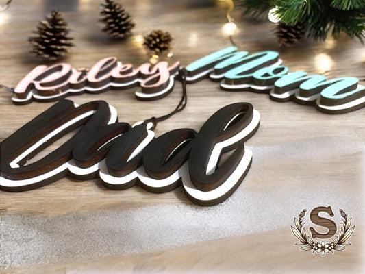 Personalized Wooden Name Ornament-Holiday Gift-Christmas name Ornament- Custom Hand-Painted Christmas Ornament-Custom Name Décor