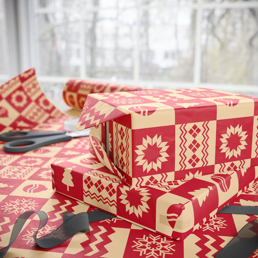 Christmas Pattern Holiday Gift Wrapping Papers - Christmas Pattern Holiday Gift Wrap Red