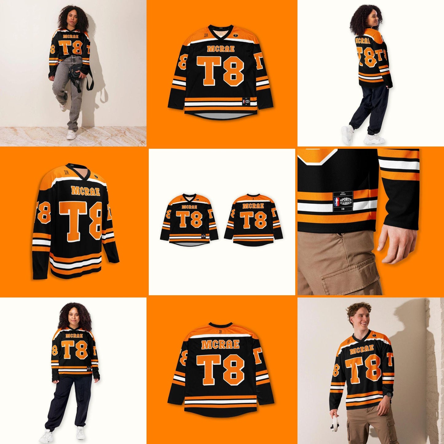 Fan Apparel Hockey Jersey: Black and Orange T8 Concert Oufit