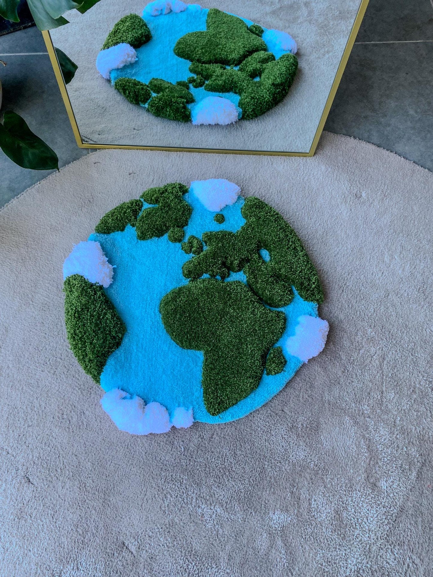 3D World Map Tufted Rug - Geometric World Map Area Rug, Interactive Rug, Educational Home Decor, Travel-Inspired Rug, World Explorer Gift