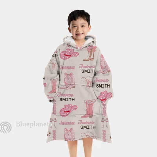 Custom Name Hoodies Blanket, Personalized Flamingo Blanket Hoodie, Oversized Blanket, Christmas Gift, Birthday Gift