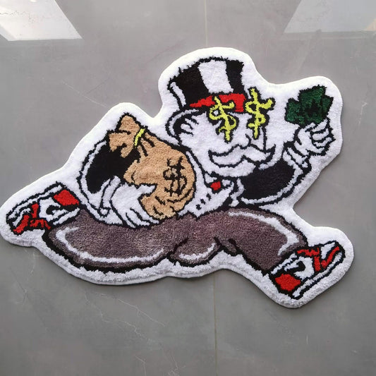 Alec Monopoly Hypebeast Tufted Rug Custom Anime Game Design Knitting Handmade Non-slip Area Rugs Home Decor