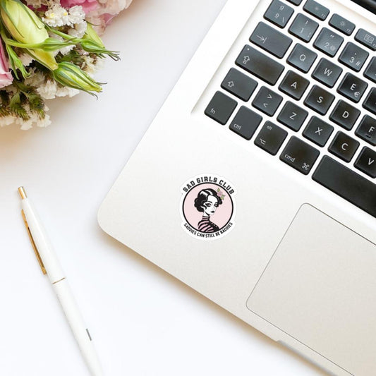 Sad Girls Club Saddies Can Still Be Baddies Vinyl Sticker, Cute Stickers, Trendy Popular Decal, Decal, kindle sticker, mental health
