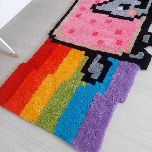 Cat Rug,Tufted Rug,Colorful Rug,Animal Rug,Cute Rug,Game Rug,Area Rug,Player Rug,Custom Gift,Living Room Rug,Game Room Decor,Gamer Gift