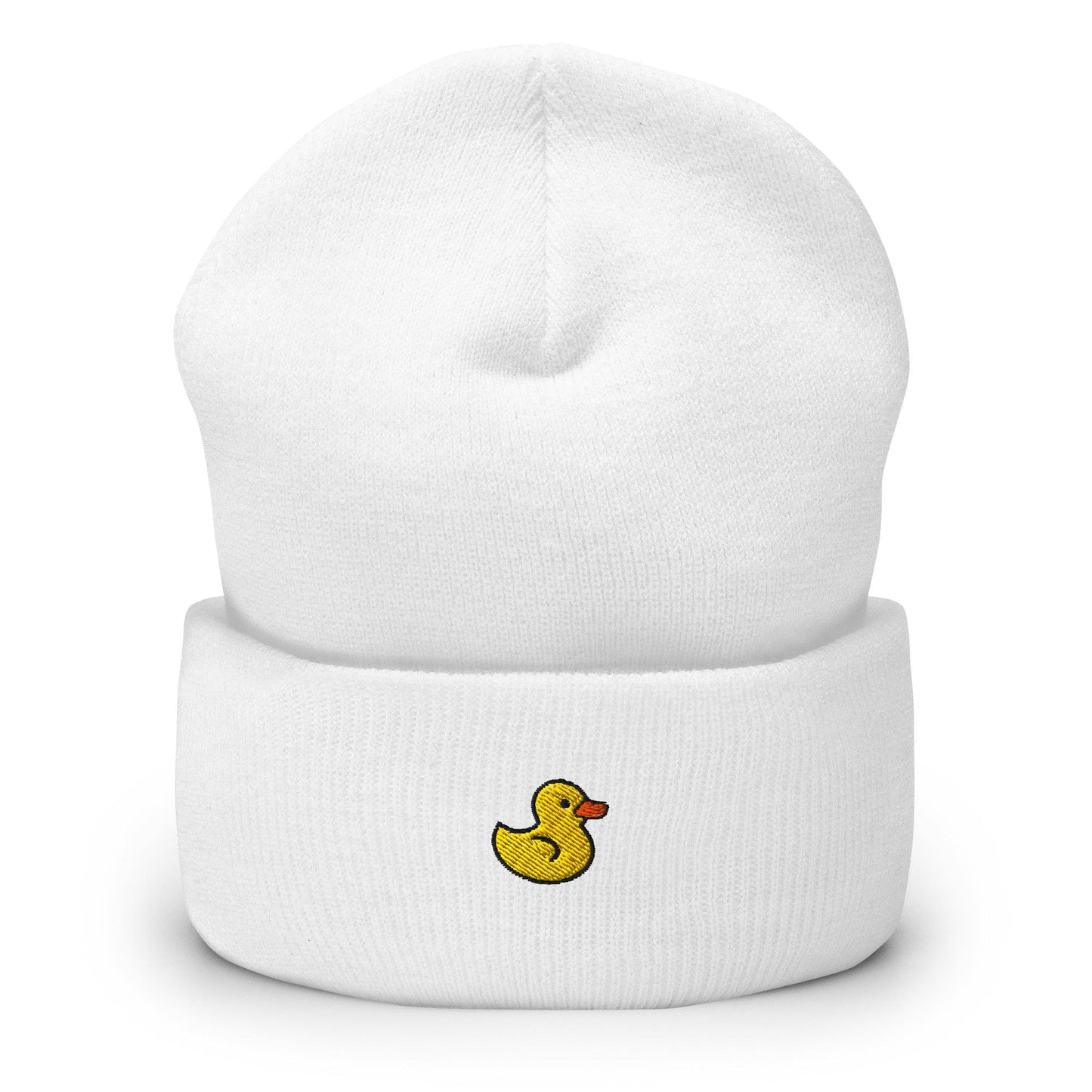 Rubber Duck Beanie, Handmade Cuffed Knit Unisex Slouchy Adult Winter Hat Cap Gift, Kawaii