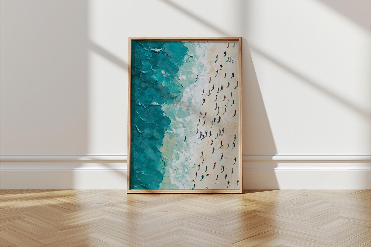 People Swimming in the Ocean Print, Summer wall decor Poster print, Beach House Home Decor, Modern Wall Art Decor, Gift Idea