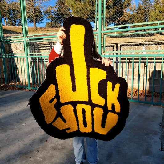 Fuck You Rug,Tufted Rug,Cool Rugs,Unique Rugs,Fun Rug,Handmade Rug,Custom Rug,Area Rug,Home Decor,Gift for Her,Funny Rug,Personalized Rug