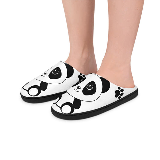 Kawaii Panda Slippers: Women's Cozy Flannel Fleece House Shoes