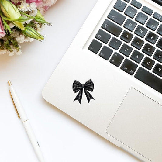 Coquette Black Glitter Bow Sticker | Girly Stickers | Cute Stickers | Kindle Stickers | Vinyl Sticker | Water Bottle Sticker