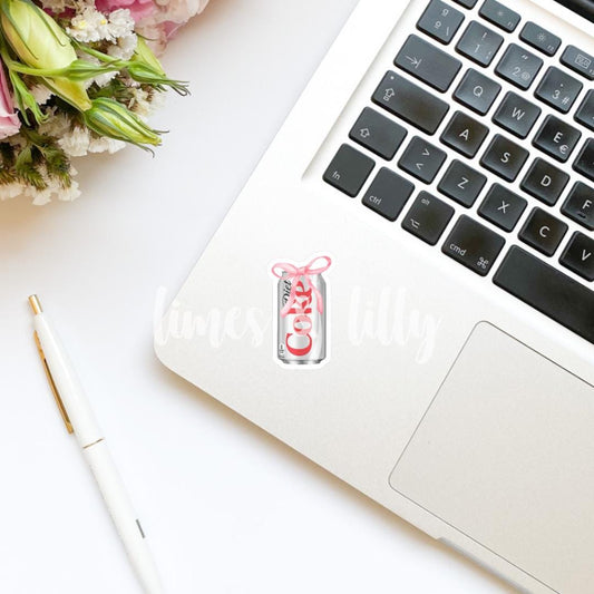 Diet Cola Can Coquette Bow Sticker | Soda Sticker | Girly Sticker | Kindle Sticker | Bookish Stickers | Trendy Stickers |