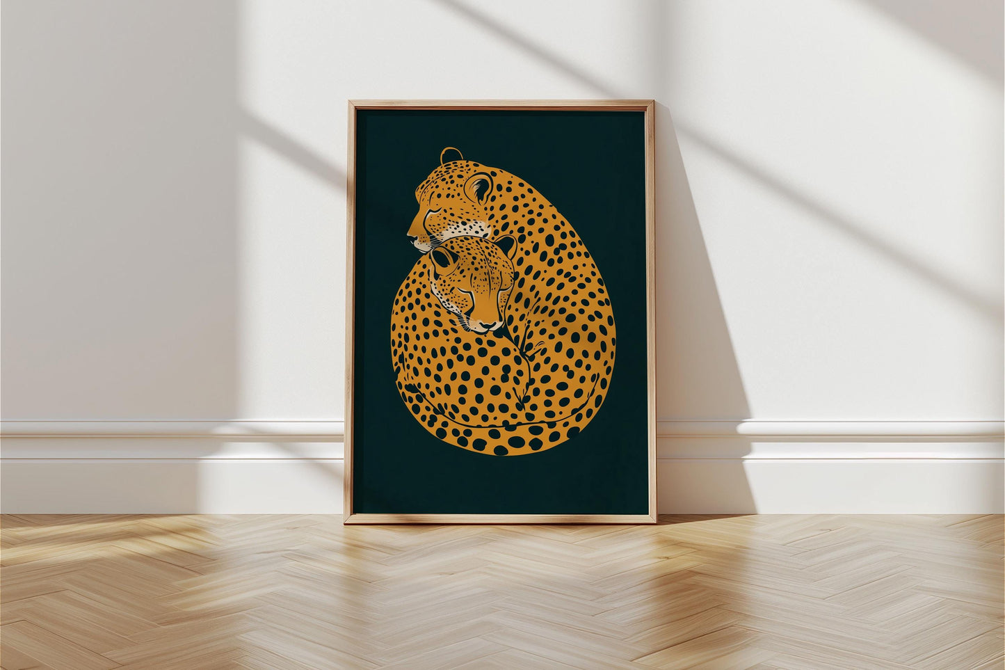 Cheetah Print, Emerald Green Leopard Print, Dopamine Decor, Retro Poster, Green Leopard Print, Jungle Poster, Funky Wall Art, Apartment Art