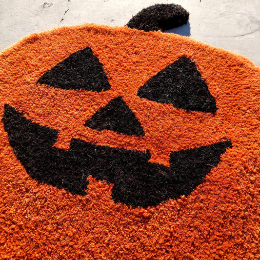 Pumpkin Tufted Rug,Fear Rug,Halloween Pumpkin Tufted Rug,Custom Rug,Handmade Rug,Area Rug,Orange Rug,Pumpkin Decor,Autumn Decor, Round Rug