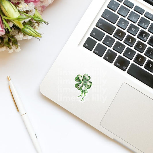 Green 4 Leaf Clover Lucky Vinyl Sticker | St. Patrick’s Day Sticker | Irish Sticker | Kindle Stickers | Water Bottle Sticker | Laptop |