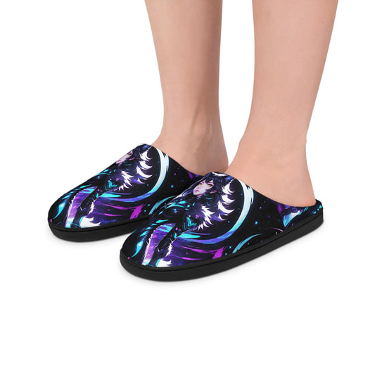 Anime Slippers, Vtuber Black Wolf Girl, Twitch Model Footwear, Indoor Slip-On Shoes